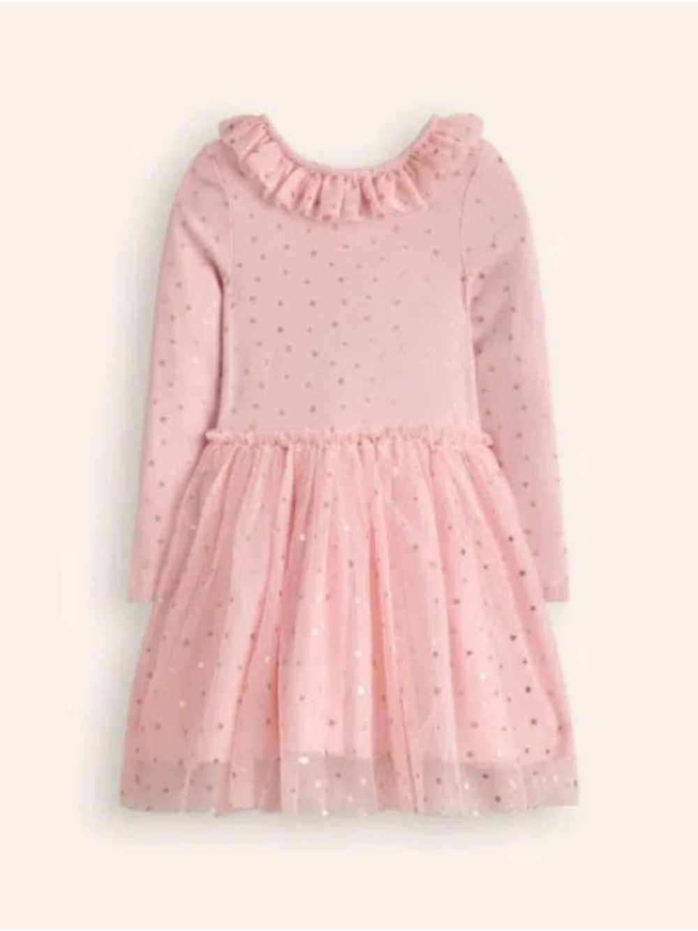 Mini Boden Girls' Pink Star-Print Tulle Party Dress
